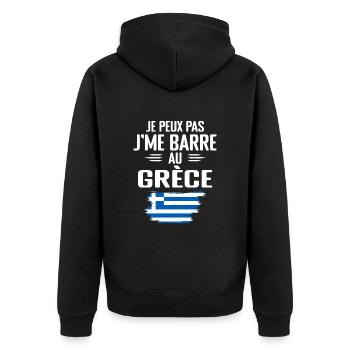 Je Peux Pas J'me Barre Au Grèce Vacances - Grèce - Veste à capuche bio Premium Unisexe - noir - Dos - Nico (187cm)