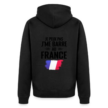 Je Peux Pas J'me Barre Au France - Veste à capuche bio Premium Unisexe - noir - Dos - Nico (187cm)
