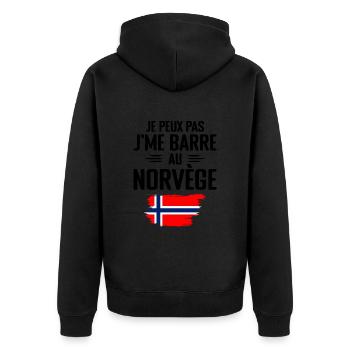 Je Peux Pas J'me Barre Au Norvège - Veste à capuche bio Premium Unisexe - noir - Dos - Nico (187cm)