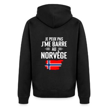 Je Peux Pas J'me Barre Au Norvège - Veste à capuche bio Premium Unisexe - noir - Dos - Nico (187cm)