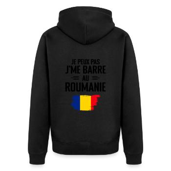 Je Peux Pas J'me Barre Au Roumanie - Veste à capuche bio Premium Unisexe - noir - Dos - Nico (187cm)