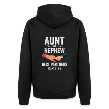Aunt & Nephew Best Partners For Life - Veste à capuche bio Premium Unisexe - noir - Dos - Nico (187cm)