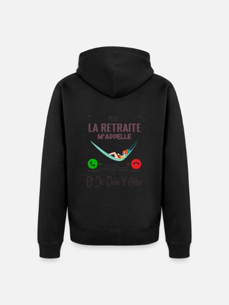 Retraité Femme Humour La Retraite M'appelle Cadeau - Veste à capuche bio Premium Unisexe - noir
