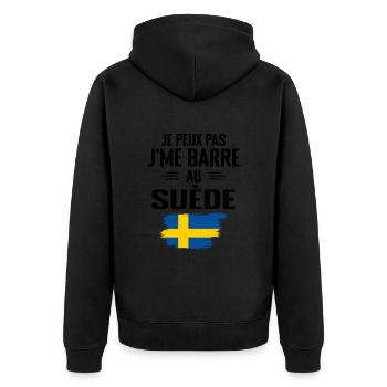 Je Peux Pas J'me Barre Au Suède - Veste à capuche bio Premium Unisexe - noir - Dos - Nico (187cm)