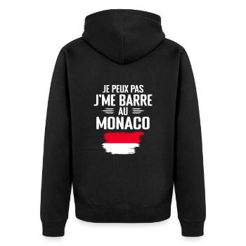 Je Peux Pas J'me Barre Au Monaco - Veste à capuche bio Premium Unisexe - noir - Dos - Nico (187cm)