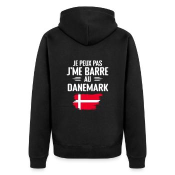 Je Peux Pas J'me Barre Au Danemark - Veste à capuche bio Premium Unisexe - noir - Dos - Nico (187cm)