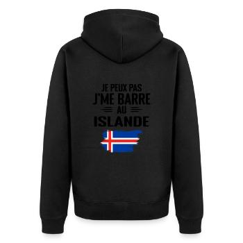 Je Peux Pas J'me Barre Au Islande - Veste à capuche bio Premium Unisexe - noir - Dos - Nico (187cm)