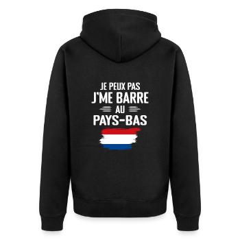 Je Peux Pas J'me Barre Au Pays-Bas - Veste à capuche bio Premium Unisexe - noir - Dos - Nico (187cm)