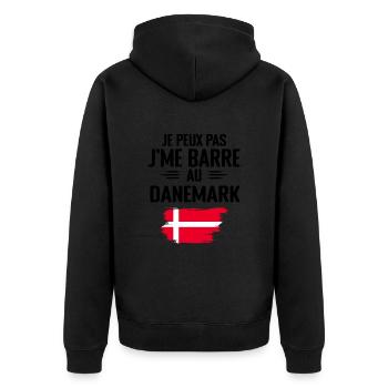 Je Peux Pas J'me Barre Au Danemark - Veste à capuche bio Premium Unisexe - noir - Dos - Nico (187cm)