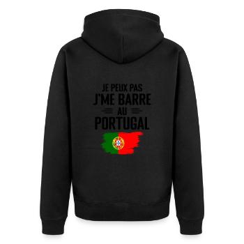 Je Peux Pas J'me Barre Au Portugal - Veste à capuche bio Premium Unisexe - noir - Dos - Nico (187cm)