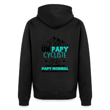 Retraite Papy Cycliste Carrément Plus Cool - Veste à capuche bio Premium Unisexe - noir - Dos - Nico (187cm)