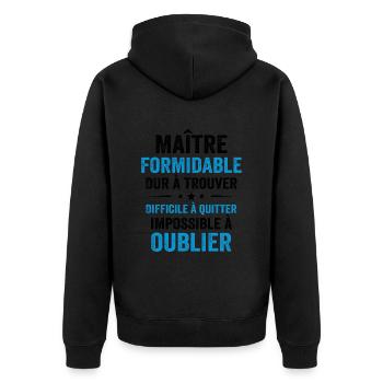 Maître Formidable Idée Cadeau Maître D'école - Veste à capuche bio Premium Unisexe - noir - Dos - Nico (187cm)