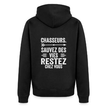 Humour Anti Chasse Pour La Protection Des Animaux - Veste à capuche bio Premium Unisexe - noir - Dos - Nico (187cm)