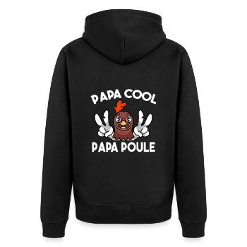 Papa Poule Papa Cool Fête des Pères Cadeau Papa - Veste à capuche bio Premium Unisexe - noir - Dos - Nico (187cm)