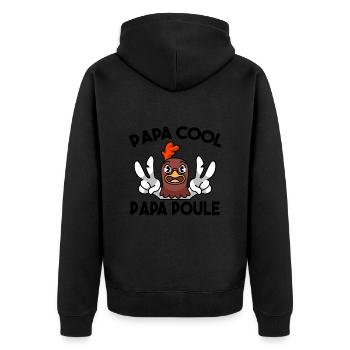 Papa Poule Papa Cool Fête des Pères Cadeau Papa - Veste à capuche bio Premium Unisexe - noir - Dos - Nico (187cm)