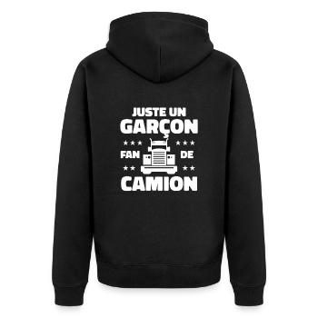 Enfant Camion - Veste à capuche bio Premium Unisexe - noir - Dos - Nico (187cm)