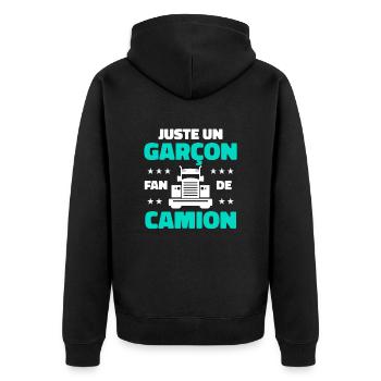 Enfant Camion - Veste à capuche bio Premium Unisexe - noir - Dos - Nico (187cm)