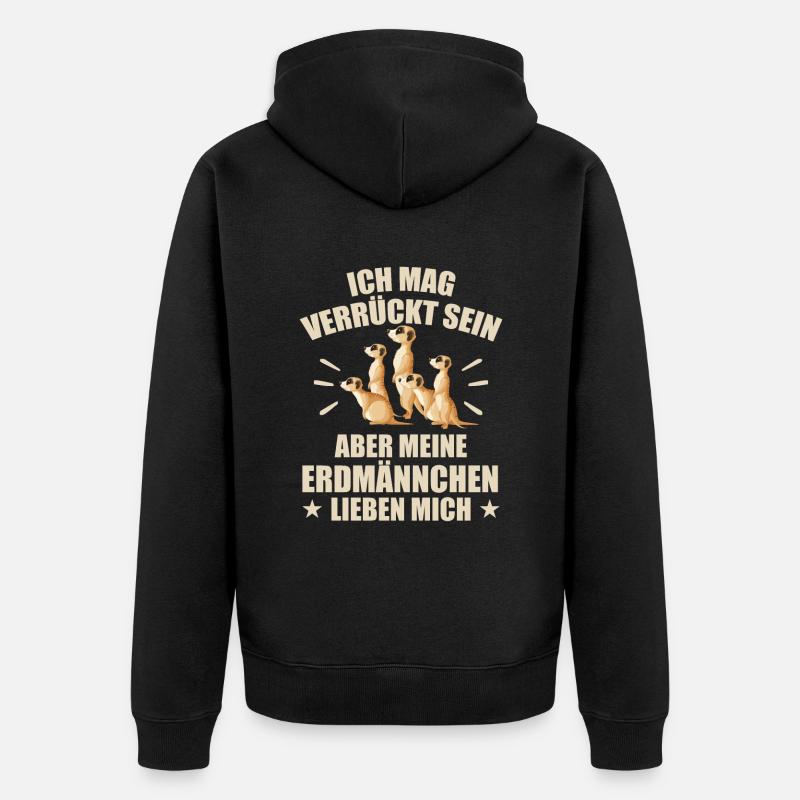 Erdmännchen Tierschützer Lustige Sprüche - Veste à capuche bio Premium Unisexe - noir