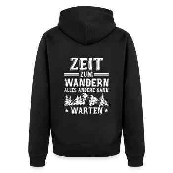 Wandern Wandersport Wanderer Wanderweg Bergsteiger - Veste à capuche bio Premium Unisexe - noir - Dos - Nico (187cm)