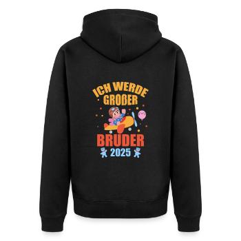 Ich Werde Großer Bruder 2025 - Veste à capuche bio Premium Unisexe - noir - Dos - Nico (187cm)