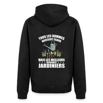 Humour Jardinier - Meilleur Jardinier Cadeau - Veste à capuche bio Premium Unisexe - noir - Dos - Nico (187cm)