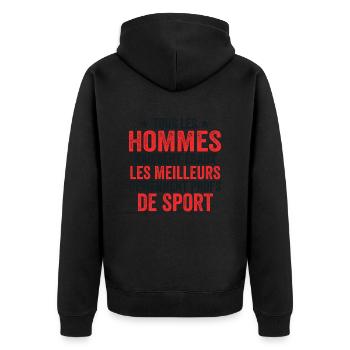 Les Meilleurs Hommes Deviennent Profs De Sport - Veste à capuche bio Premium Unisexe - noir - Dos - Nico (187cm)