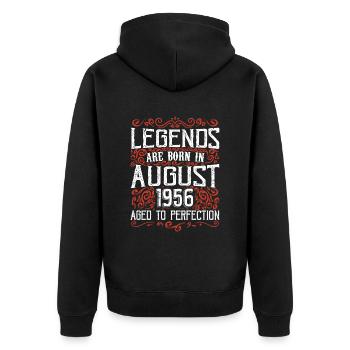 Août 1956 Anniversaire 1956 Légendes Août - Veste à capuche bio Premium Unisexe - noir - Dos - Nico (187cm)