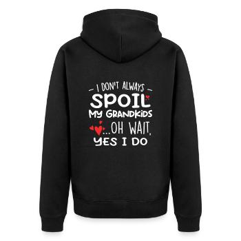 I Don't Always Spoil Grandkids Funny Grandma Tees - Veste à capuche bio Premium Unisexe - noir - Dos - Nico (187cm)