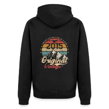 Original Vintage 2015 édition limitée 2015 - Veste à capuche bio Premium Unisexe - noir - Dos - Nico (187cm)