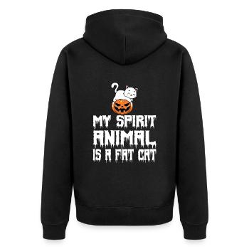 My Spirit Animal Is Fat Cat Halloween - Unisex Premium Organic Zip Hoodie - black - Back - Nico (187cm)