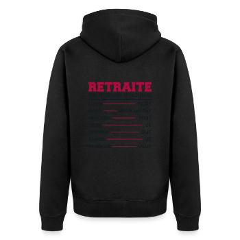Retraite Mon Programme Humour Retraité Cadeau - Veste à capuche bio Premium Unisexe - noir - Dos - Nico (187cm)