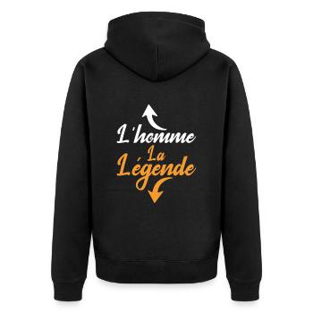 Homme la legende cadeau humour homme - Veste à capuche bio Premium Unisexe - noir - Dos - Nico (187cm)