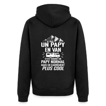 Cadeau Papy Van Camping Car Voyage Cadeau Papy - Veste à capuche bio Premium Unisexe - noir - Dos - Nico (187cm)