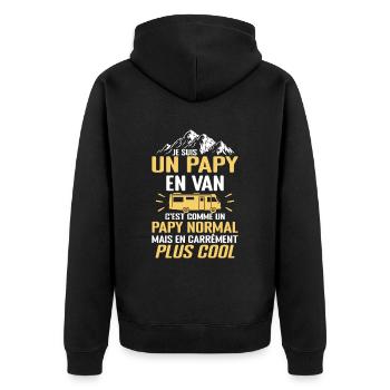 Cadeau Papy Van Camping Car Voyage Cadeau Papy - Veste à capuche bio Premium Unisexe - noir - Dos - Nico (187cm)