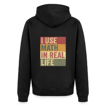 I Use Math In Real Life Funny - Veste à capuche bio Premium Unisexe - noir - Dos - Nico (187cm)