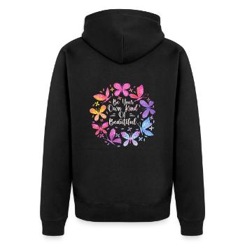 Colorful Butterfly for Women, I Love Butterflies - Veste à capuche bio Premium Unisexe - noir - Dos - Nico (187cm)