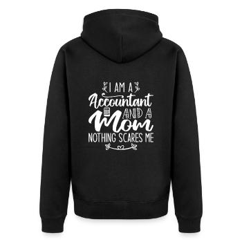 I Am A Accountant And A Mom Nothing Scares Me - Veste à capuche bio Premium Unisexe - noir - Dos - Nico (187cm)