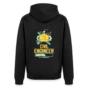 Zukünftige Karriere als Bauingenieur Bauingenieurwesen - Unisex Premium Bio Zip Hoodie - Schwarz - Hinten - Nico (187cm)