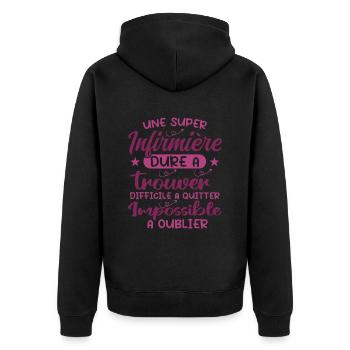 Une Super Infirmière Cadeau Femme Humour - Veste à capuche bio Premium Unisexe - noir - Dos - Nico (187cm)