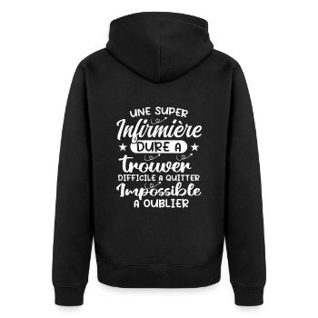 Une Super Infirmière Cadeau Femme Humour - Veste à capuche bio Premium Unisexe - noir - Dos - Nico (187cm)
