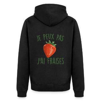 Je peux pas j'ai fraises - Veste à capuche bio Premium Unisexe - noir - Dos - Nico (187cm)