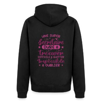 Une super Secrétaire - Cadeau Meilleure Secrétaire - Veste à capuche bio Premium Unisexe - noir - Dos - Nico (187cm)