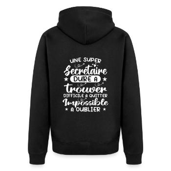 Une super Secrétaire - Cadeau Meilleure Secrétaire - Veste à capuche bio Premium Unisexe - noir - Dos - Nico (187cm)