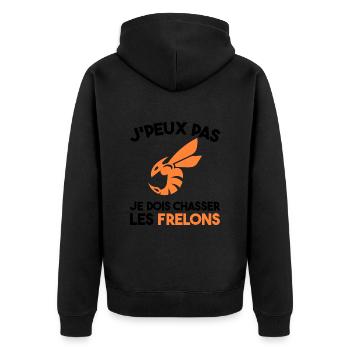 Chasseur De Frelons Insecte J'peux Pas Humour - Veste à capuche bio Premium Unisexe - noir - Dos - Nico (187cm)