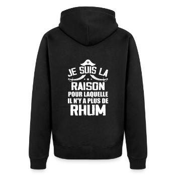Cadeau Humour Pirates Rhum - Veste à capuche bio Premium Unisexe - noir - Dos - Nico (187cm)