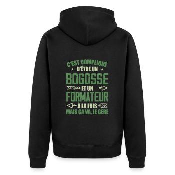 Bogosse Et Formateur Cadeau Meilleur Collègue - Veste à capuche bio Premium Unisexe - noir - Dos - Nico (187cm)