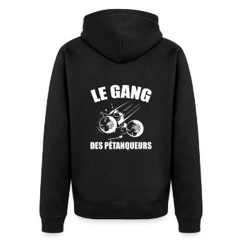 Pétanque - Bouliste - Fan de Pétanque - Veste à capuche bio Premium Unisexe - noir - Dos - Nico (187cm)