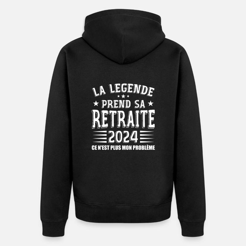 Retraite, Retraité, Retraitée - Veste à capuche bio Premium Unisexe - noir