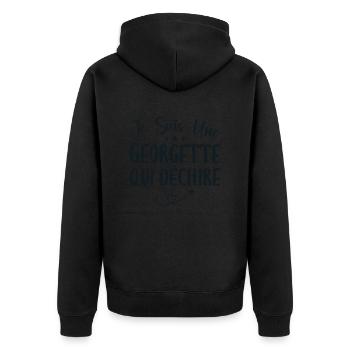 Je Suis Une Georgette Qui Déchire - Veste à capuche bio Premium Unisexe - noir - Dos - Nico (187cm)
