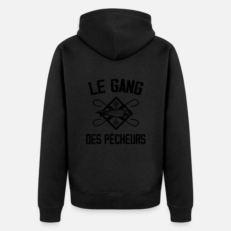 Pêche, Pêcheur, Canne à pêche - Veste à capuche bio Premium Unisexe - undefined